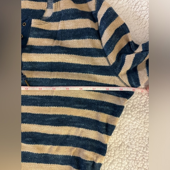 Ralph Lauren stripes navy beige with tie long sleeves top - Picture 9 of 10